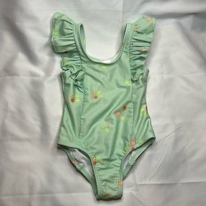 Cat & Jack™ Green Fruit Design Toddler Girls'  One Piece Swimsuit - 18 Months